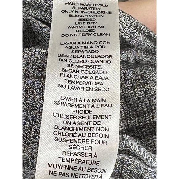 Chic's Blouse Silver Women's Size 00 US XS2 Open Front Long Sleeve Sparkly Made - Picture 13 of 13